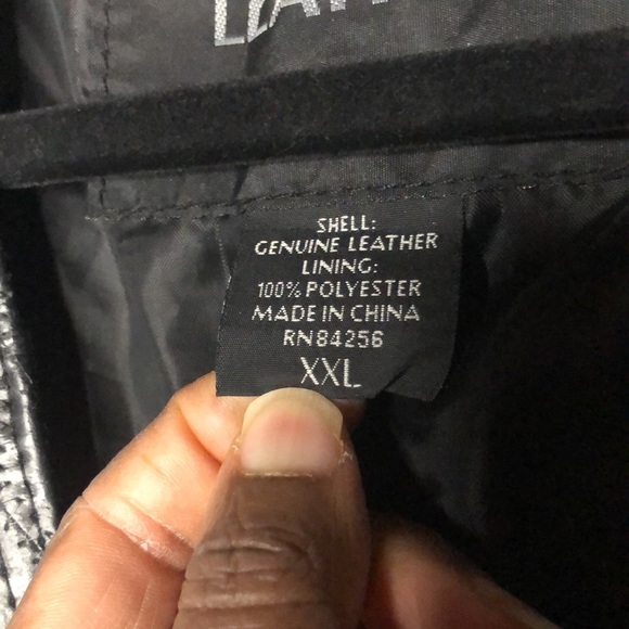 NAVARRE LEATHER COMPANY black genuine leather vest. Size XXL. - Picture 3 of 7